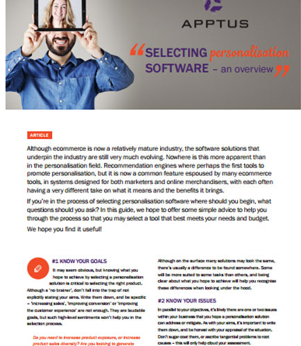 Selecting Personalisation Software - An Overview