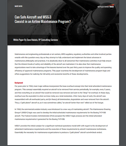 Can Safe Aircraft and MSG-3 Coexist in an Airline Maintenance Program?