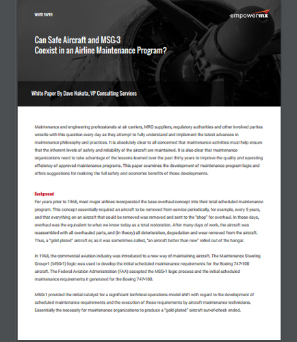 Can Safe Aircraft and MSG-3 Coexist in an Airline Maintenance Program?