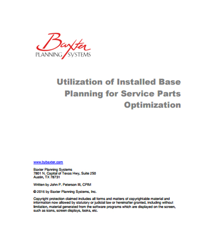 Utilization of Installed Base Planning for Service Parts Optimization