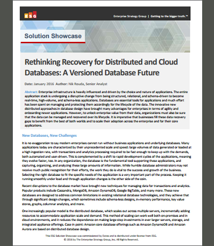 Rethinking Recovery for Distributed and Cloud Databases: A Versioned Database Future