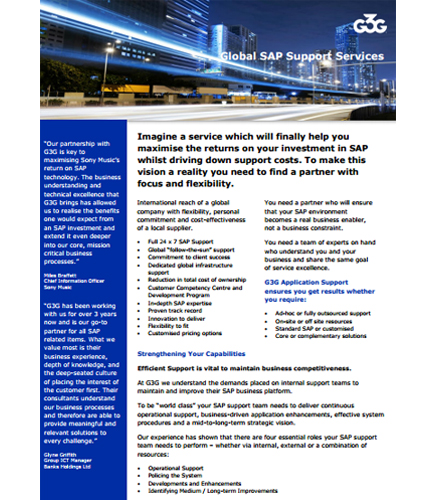 G3G Global SAP Support Services
