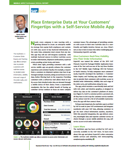 Place Enterprise Data at Your Customer's Fingertips with a Self-Service Mobile App