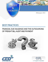 Best Practices: Financial due Diligence and the Outsourcing of Freight Bill Audit and Payment
