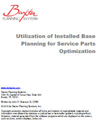 Utilization of Installed Base Planning for Service Parts Optimization